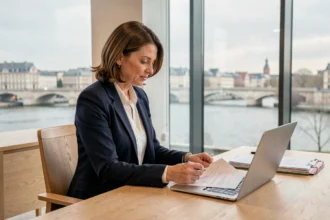 Agent immobilière professionnelle dans une agence de gestion locative du Loiret avec vue sur Orléans