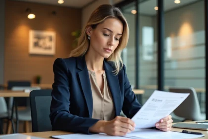 Femme professionnelle en immobilier à Lyon