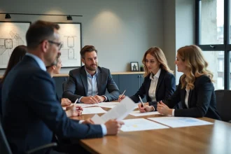 Groupe de professionnels lors d'une réunion d'affaires