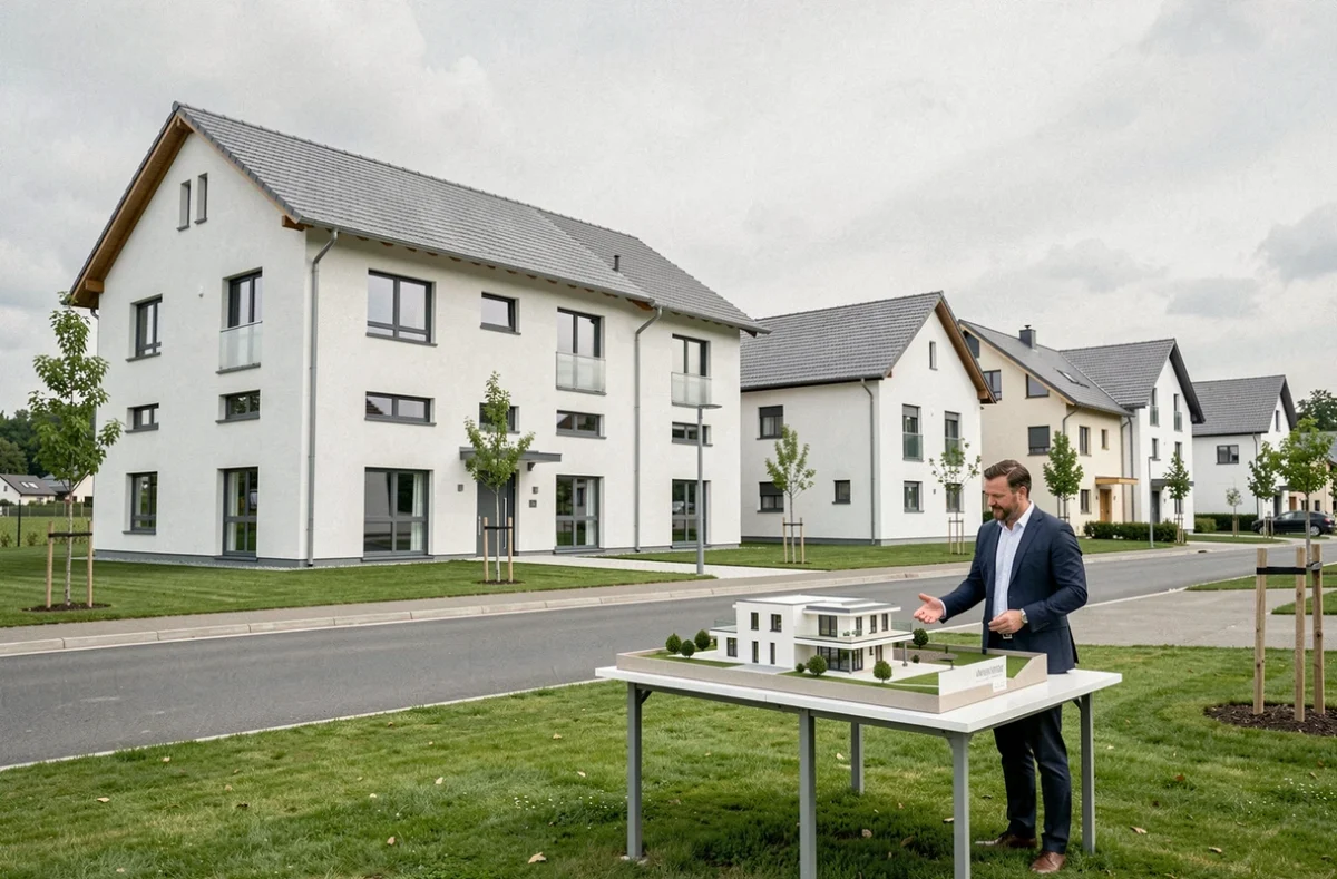 Programme mixte Les Nouveaux Constructeurs avec maisons individuelles et immeuble collectif neuf dans le Puy-de-Dôme