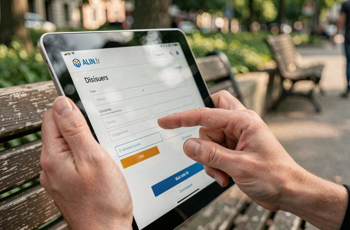 Tablette affichant le portail ALIN.fr pour soumettre une demande de logement social en ligne